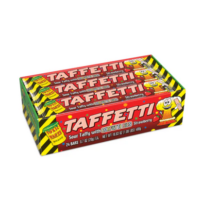 Toxic Waste Strawberry Taffetti Sour Taffy 0.7oz - 3 / 24ct