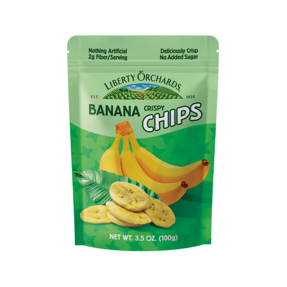 Liberty Orchards Crispy Dried Banana Chips Peg Bag 3.5oz - 8ct