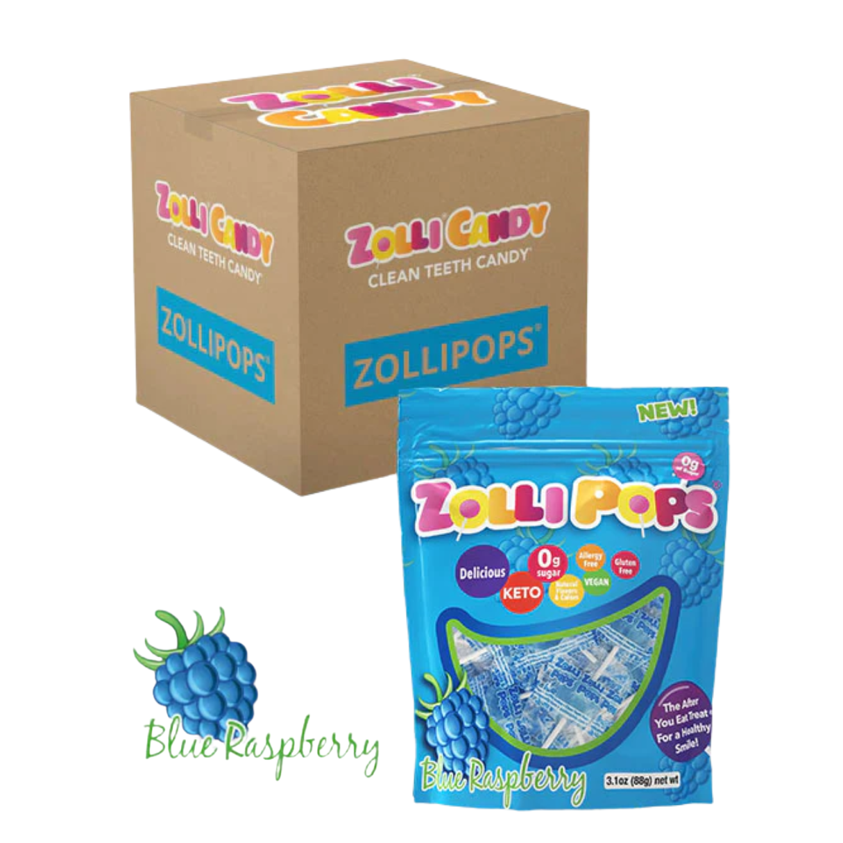 Zollipops Blue Raspberry 3.1oz - 24ct
