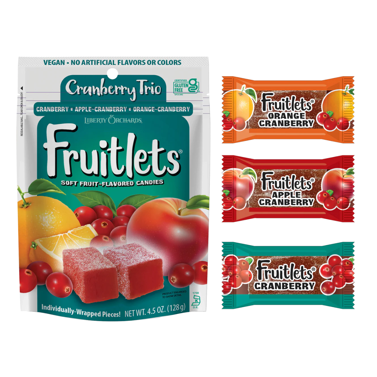 Liberty Orchards Cranberry Trio Fruitlets Peg Bag 4.5oz - 9ct