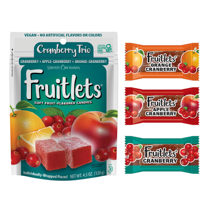 Liberty Orchards Cranberry Trio Fruitlets Peg Bag 4.5oz - 9ct