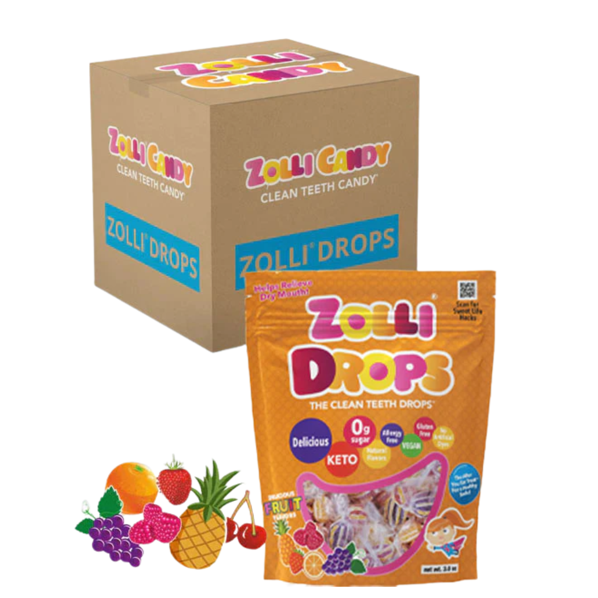 Zolli Drops Assorted Fruit 3oz - 24ct