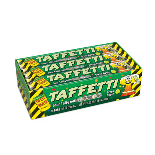 Toxic Waste Green Apple Taffetti Sour Taffy 0.7oz - 3 / 24ct