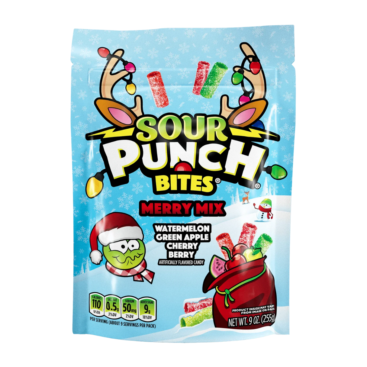 Sour Punch Bites Merry Mix 9oz - 12ct