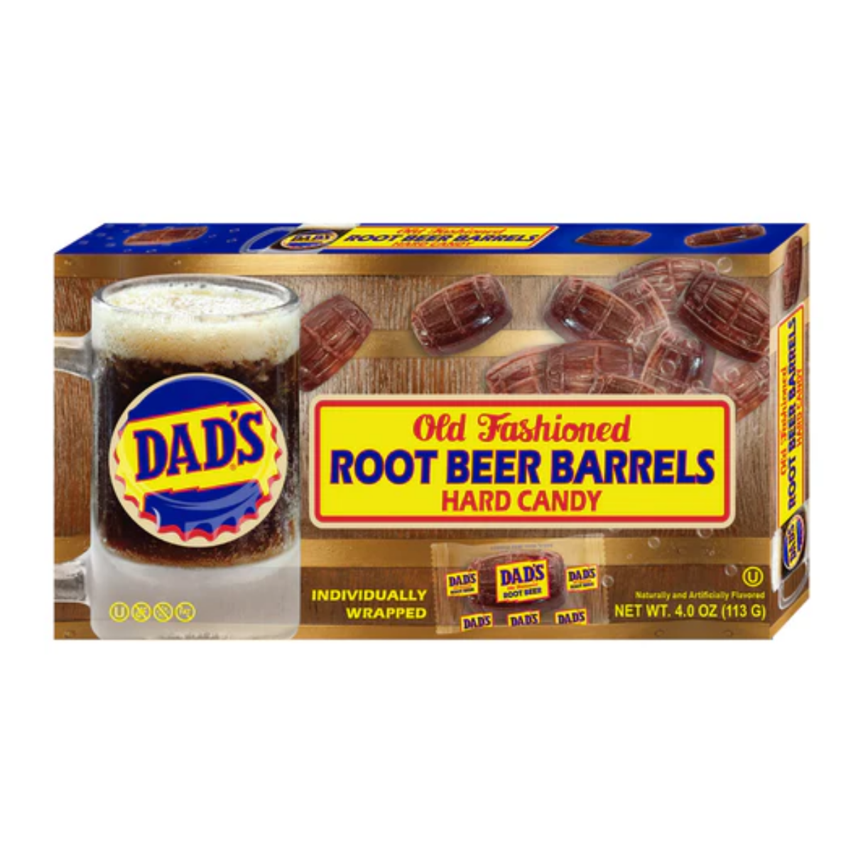 Dad's Old Fashioned Root Beer Barrels Hard Candy 4oz - 12ct