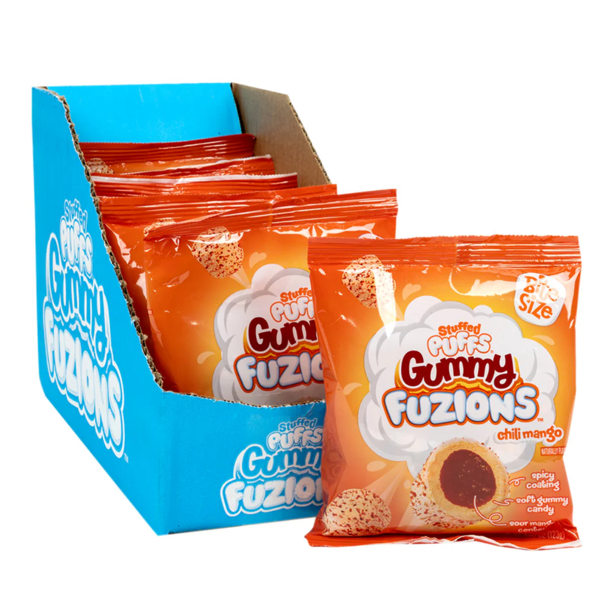 Stuffed Puffs Chili Mango Gummy Fuzions 4.36oz - 8ct