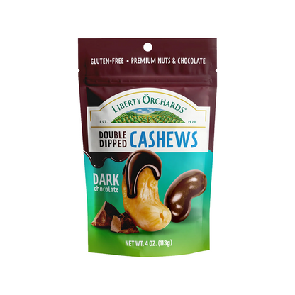 Liberty Orchards Double-Dipped Dark Chocolate Cashews 4oz - 10ct
