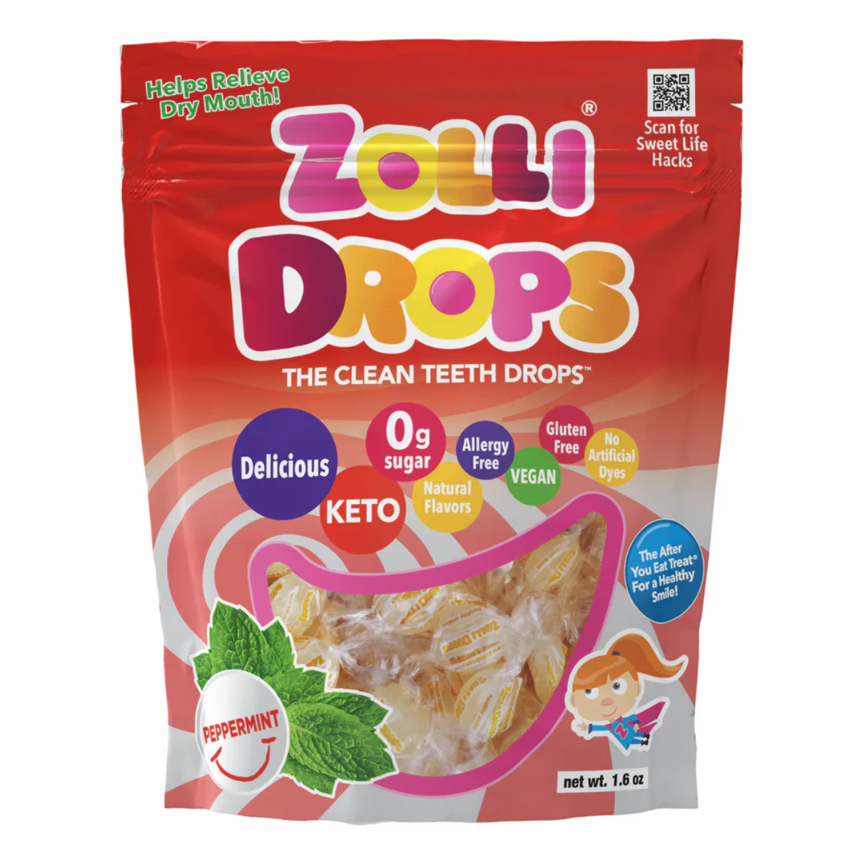 Zolli Drops Peppermint Flavor 1.6oz - 24ct