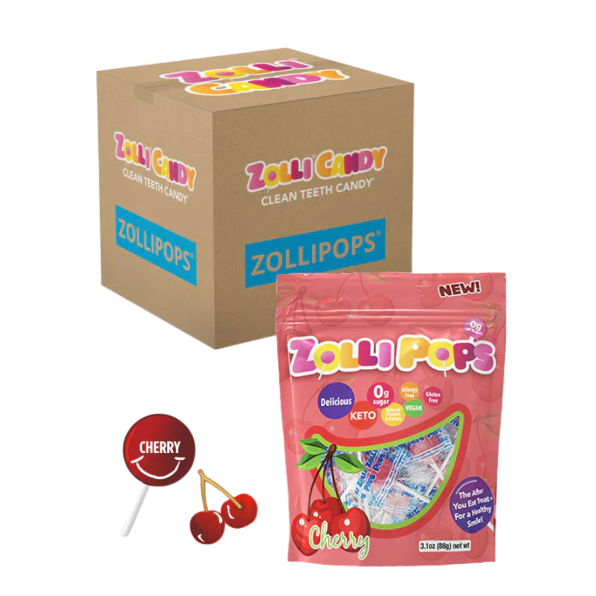 Zollipops Cherry 3.1oz - 24ct