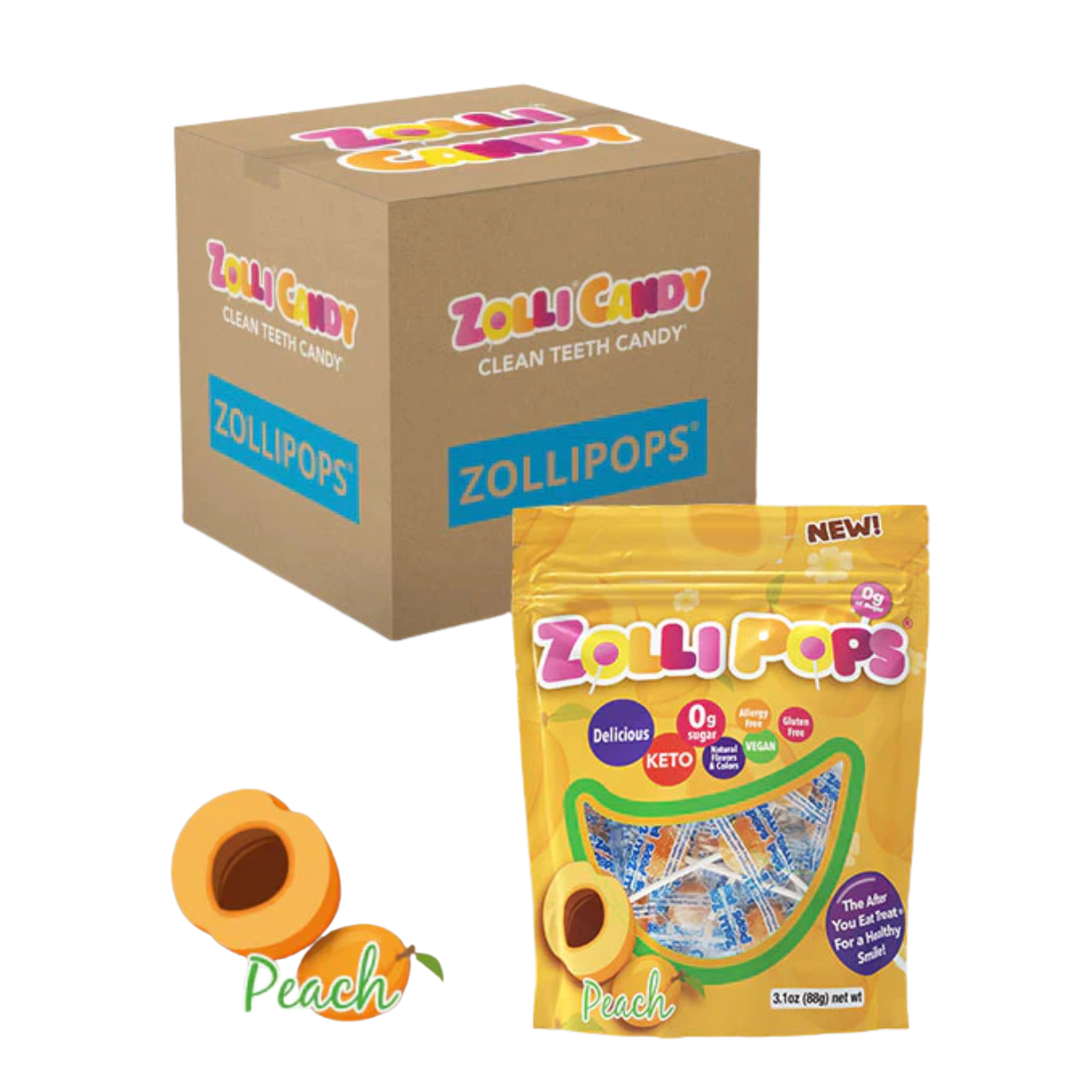 Zollipops Peach 3.1oz - 24ct