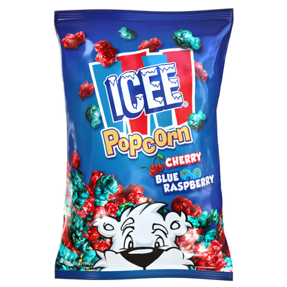 Icee Popcorn Cherry & Blue Raspberry Bags 7oz - 24ct