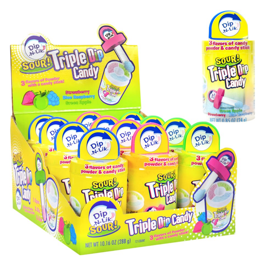 Koko's Dip-N-Lik Sour Triple Dip Candy 24g - 12ct