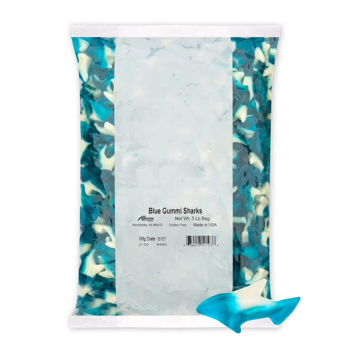 Albanese Blue Gummi Sharks 5lb - 4ct