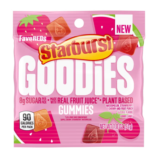 Starburst Goodies Fave Red Gummies - 1.8oz 12ct