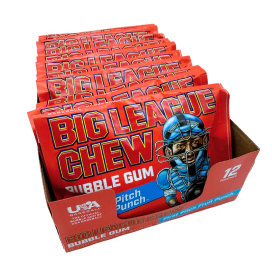 Big League Chew Fruit Punch Bubble Gum 2.12oz - 12ct