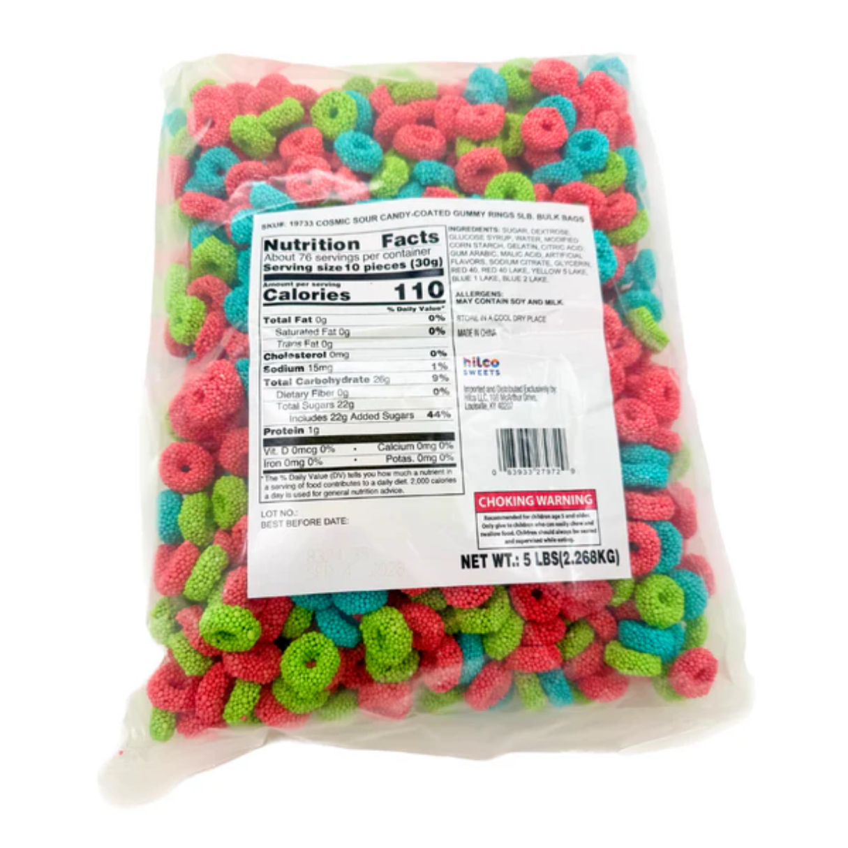 Cosmic Sour Candy-Coated Gummy Rings Bag - 5lb 4ct