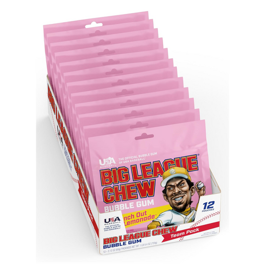Big League Chew Punch Out Pink Lemonade Gum 12.4oz - 12ct