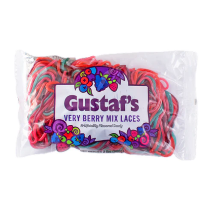 Gustaf's Very Berry Mix Laces Shoestring Licorice 2lb