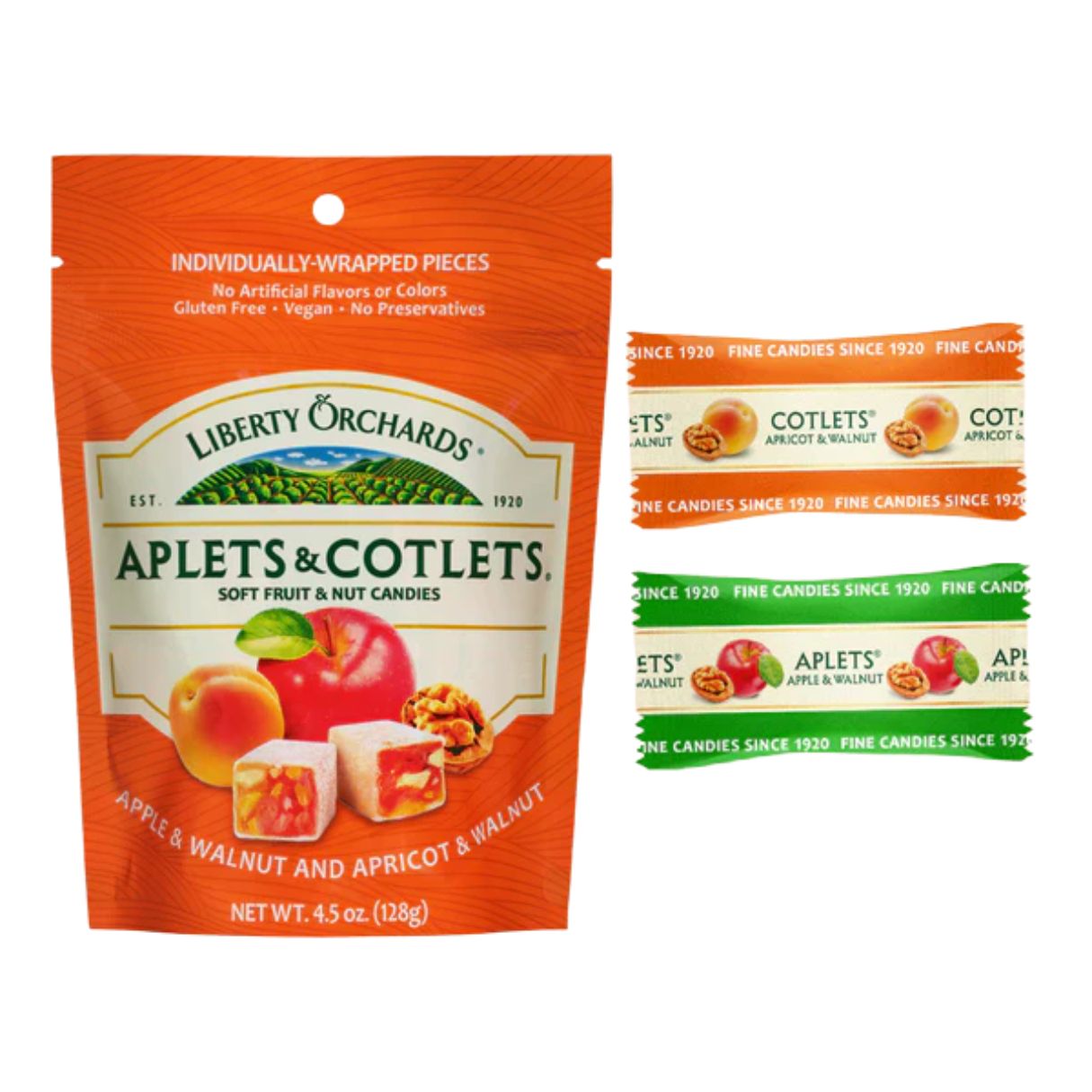 Liberty Orchards Aplets & Cotlets Peg Bag 4.5oz - 9ct
