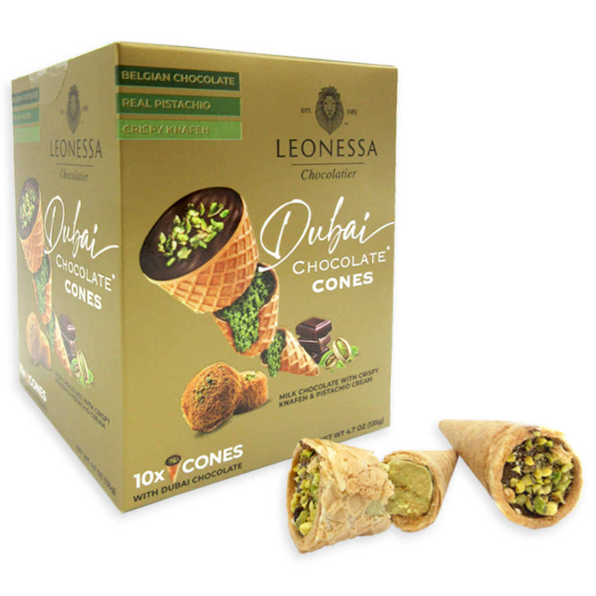 Dubai Chocolate Mini Cones 4.7oz - 12ct
