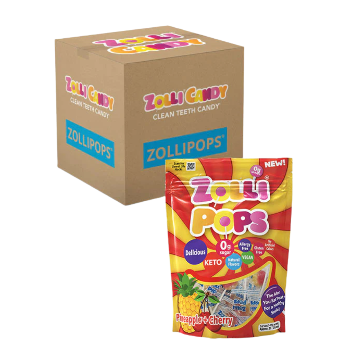 Zollipops Cherry & Pineapple Swirl 5.2 oz - 24ct