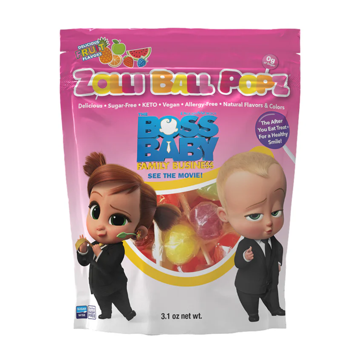 Zolli Ball Popz Boss Baby Limited Edition Asstd. 3.1oz - 24ct
