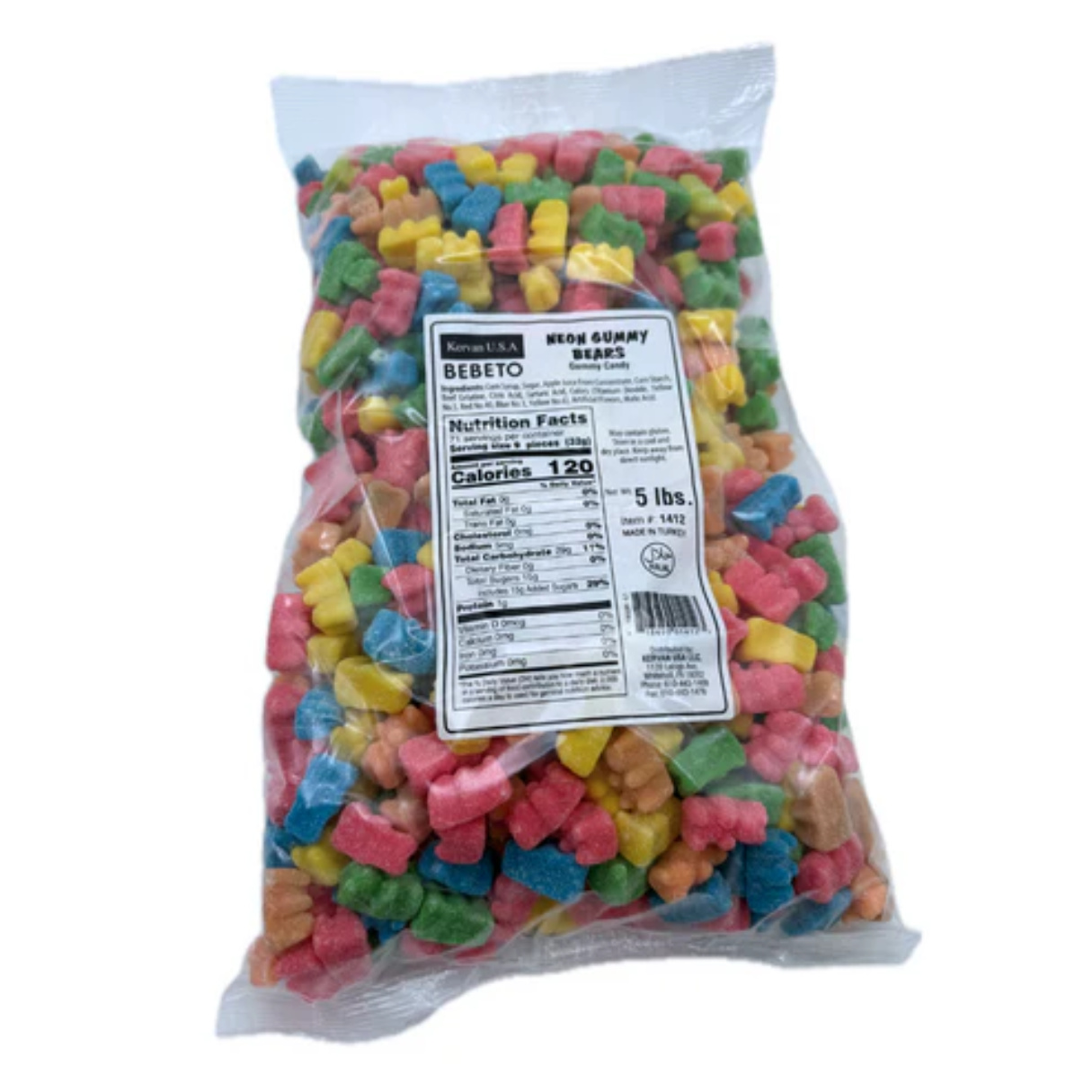 Kervan Neon Gummy Bears - 5lb
