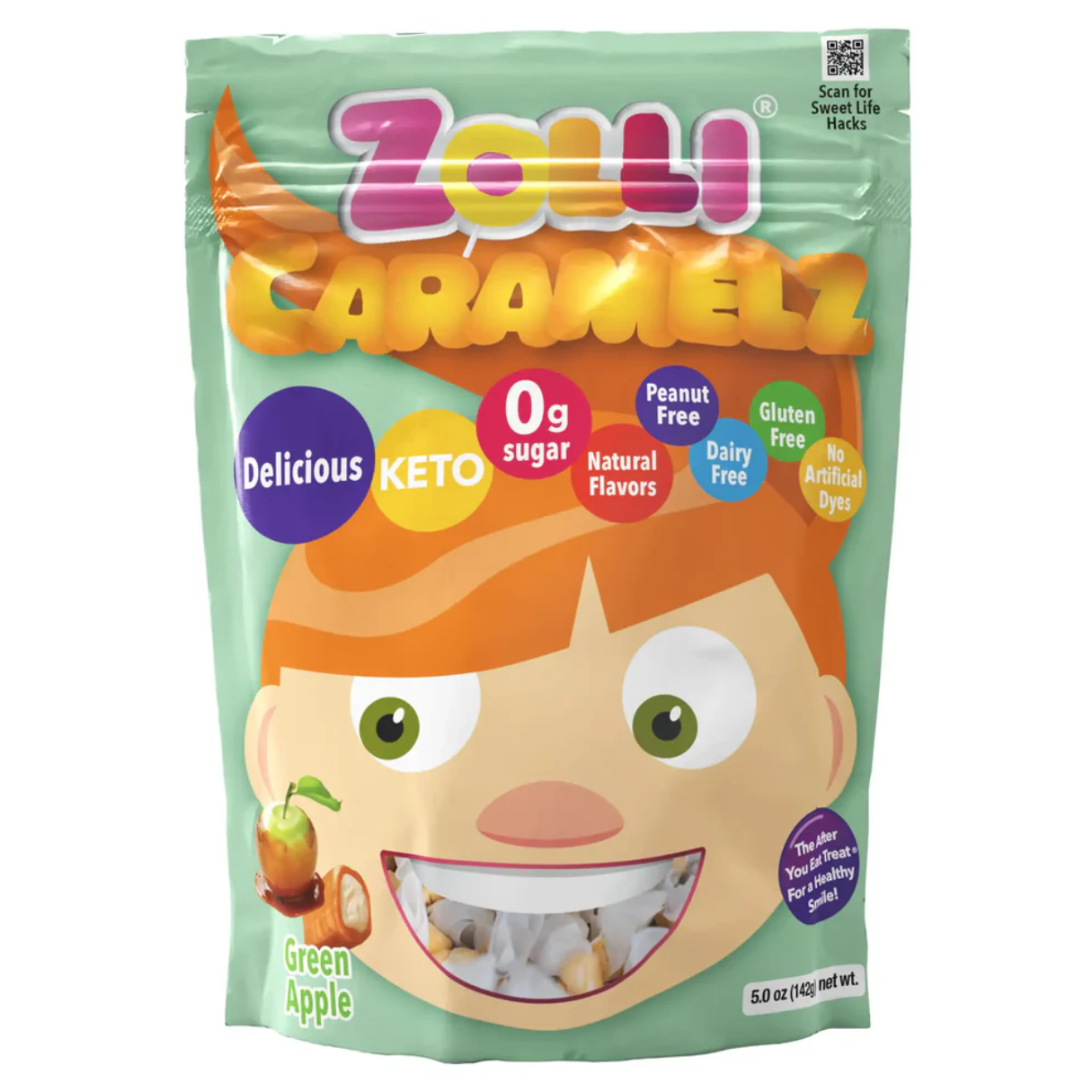 Zolli Caramelz Green Apple Mashups 5oz - 24ct