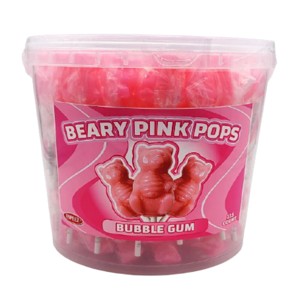 Espeez Beary Pink Bear Pops Bubble Gum Candy 115ct