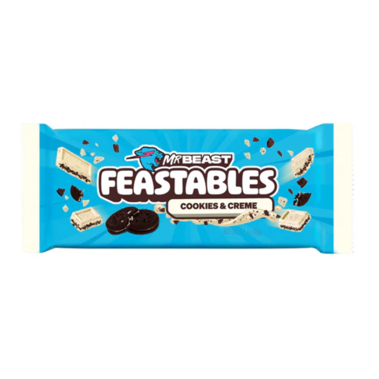 Mr. Beast Feastables King Size Cookies & Creme Bar 2.1oz - 24ct