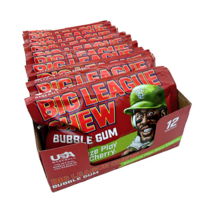 Big League Chew Sour Cherry Bubble Gum 2.12oz  12ct