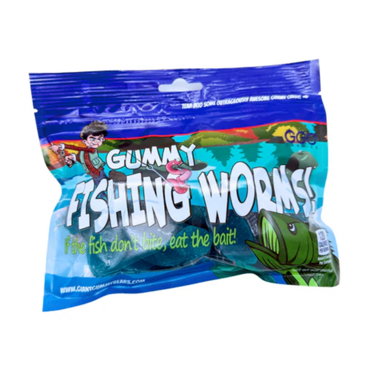 Gummy Fishing Worms 10pc 8oz - 6ct