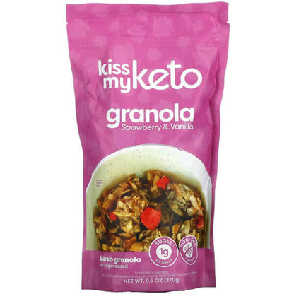 Kiss My Keto Strawberry & Vanilla Granola 9.5oz - 6ct