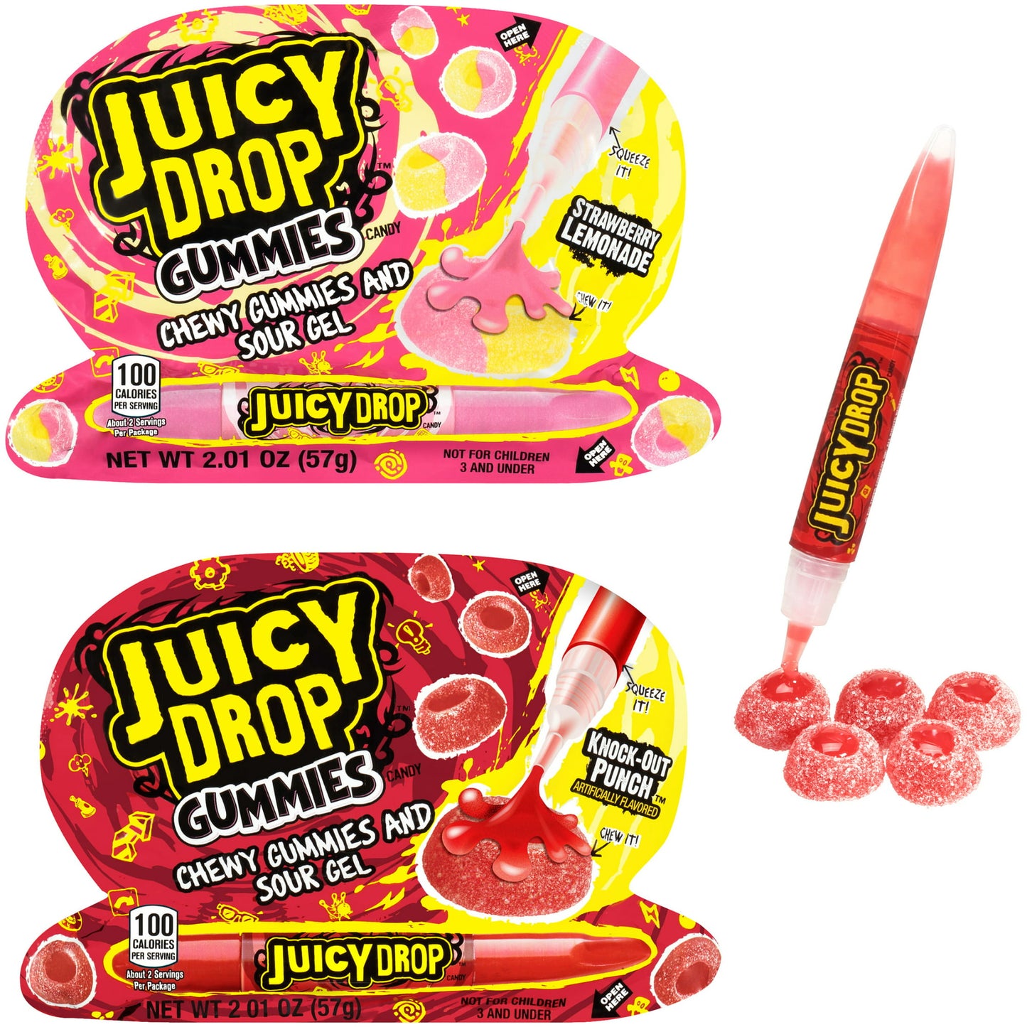 Bazooka Juicy Drop Gummies Valentine's Box 4oz - 6ct