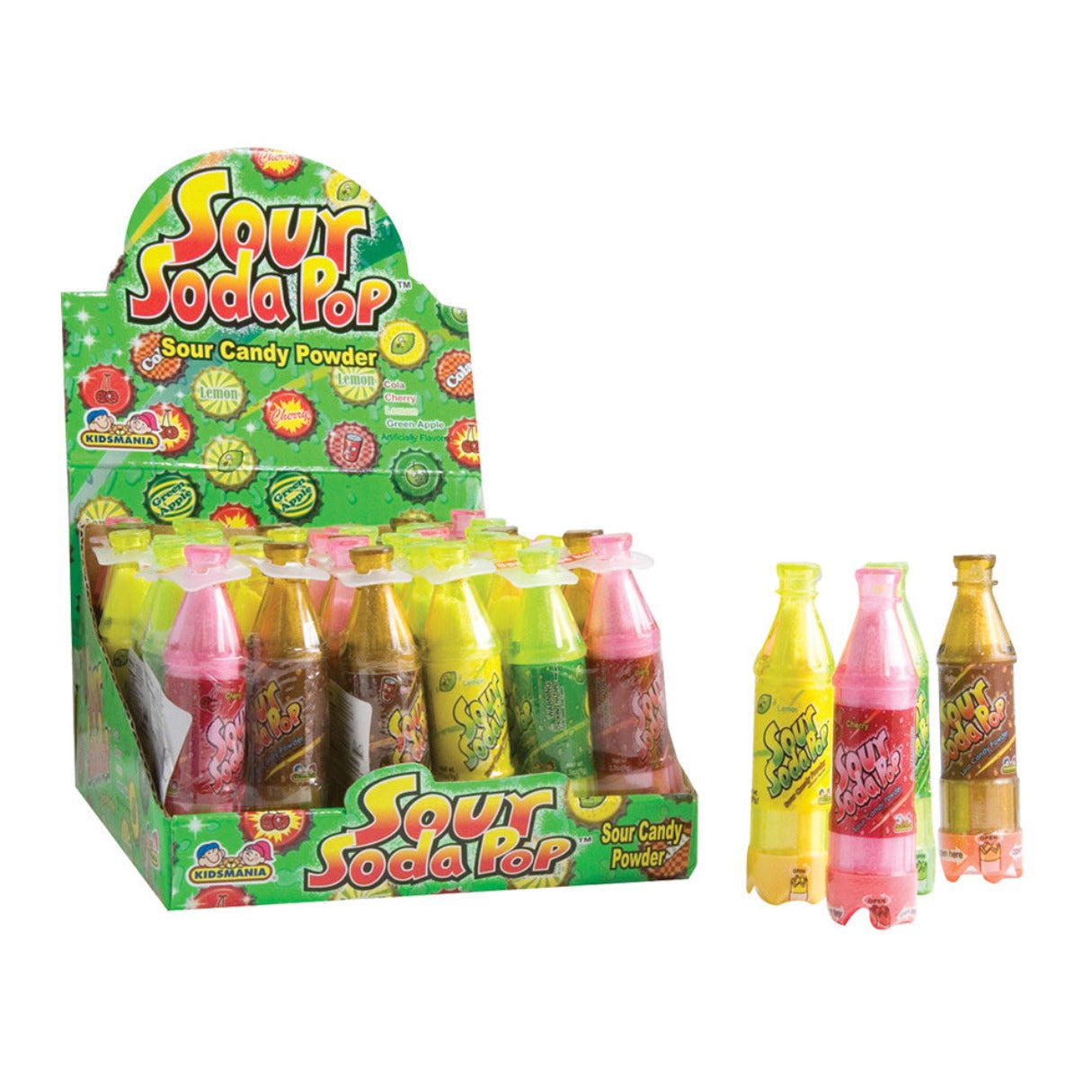 Kidsmania Sour Soda Pop Bottles Powder 1.27oz - 12ct