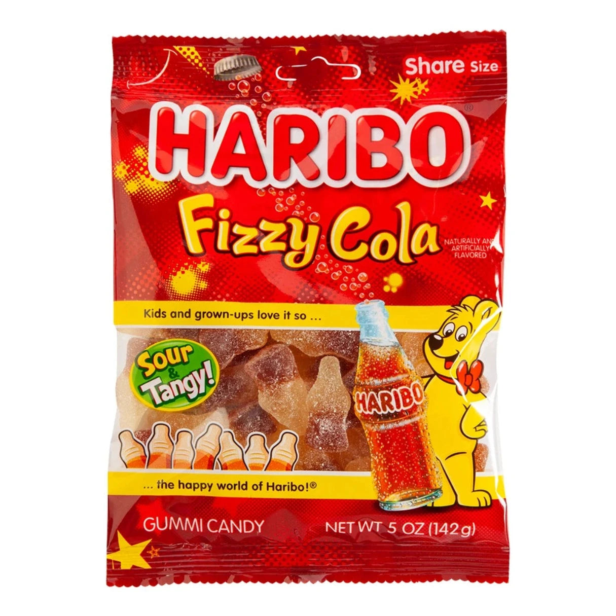 Haribo Gummi Fizzy Cola Bottles Gummi Candy 5oz -12ct