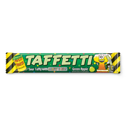 Toxic Waste Green Apple Taffetti Sour Taffy 0.7oz - 3 / 24ct