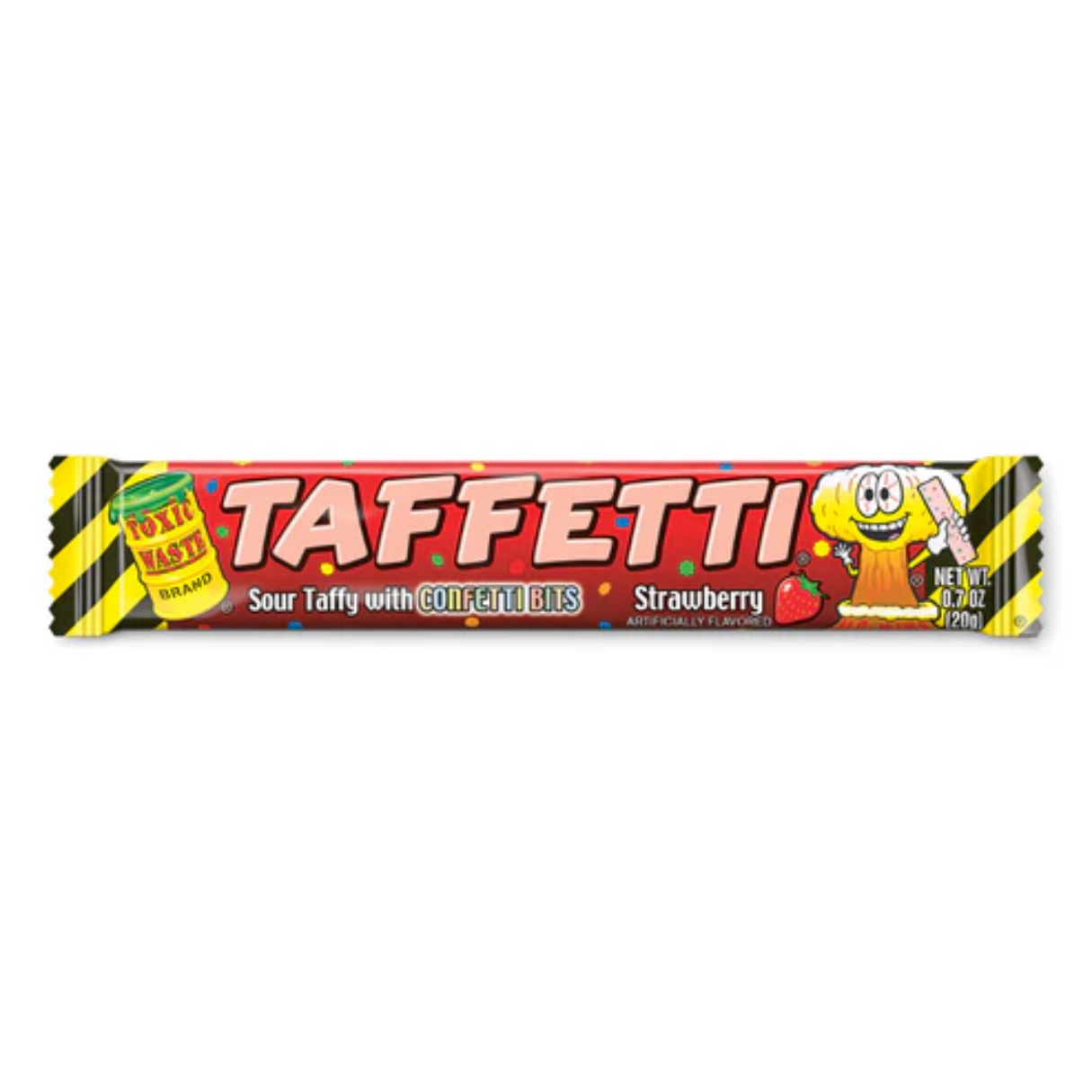 Toxic Waste Strawberry Taffetti Sour Taffy 0.7oz - 3 / 24ct