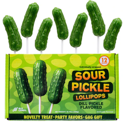 Sour Dill Pickle Lollipops 24g 12ct