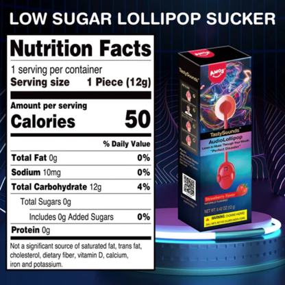 Amos Tasty Sounds Lollipop Strawberry Hip Hop 0.42oz - 12ct