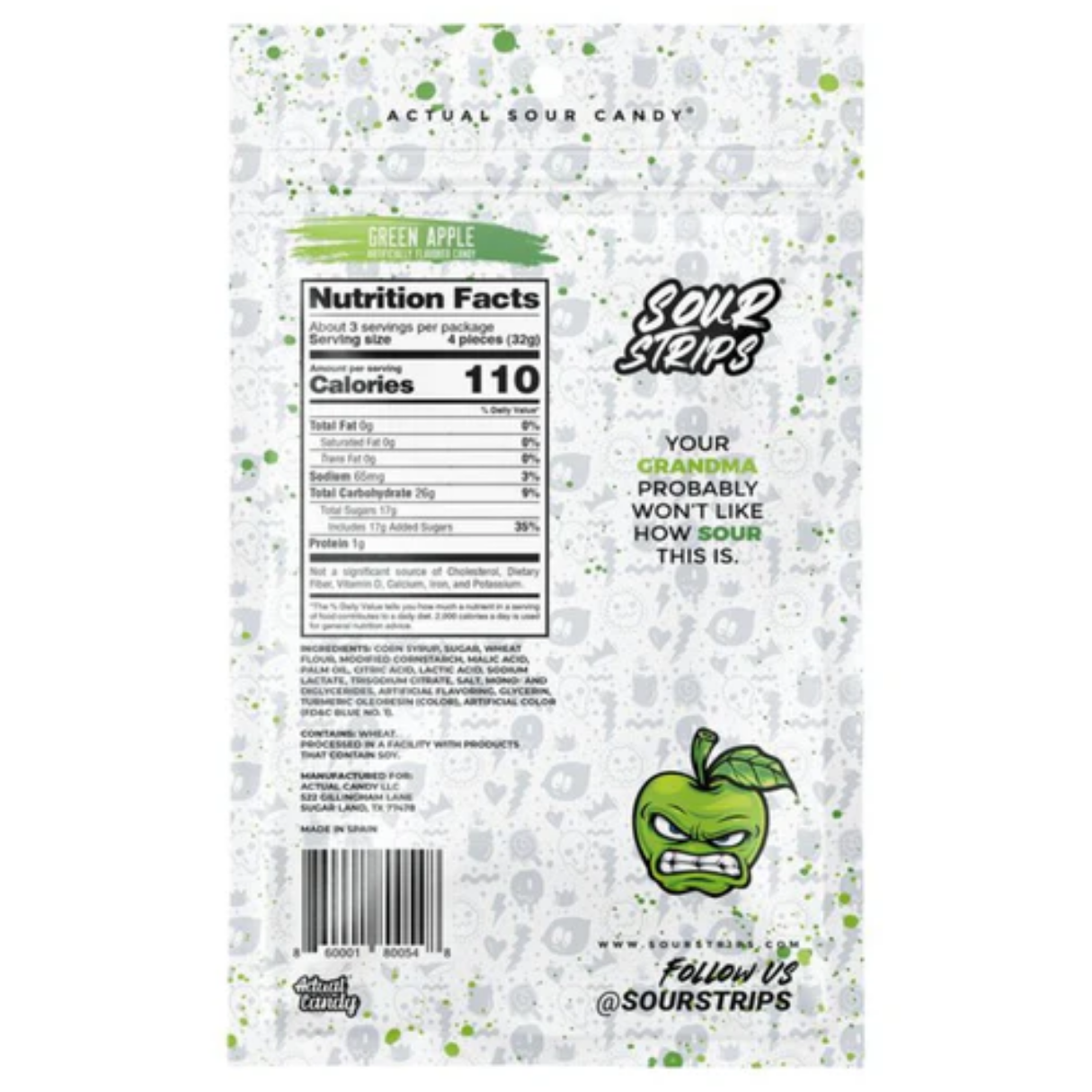 Hershey's Sour Strips Green Apple 3.4oz 12ct