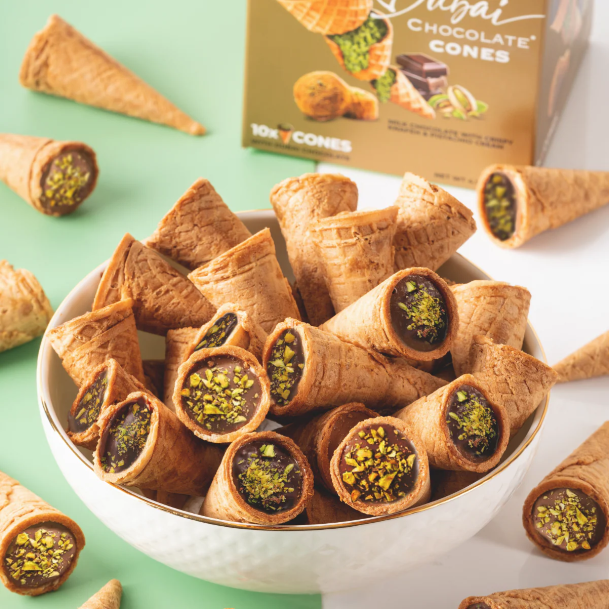 Dubai Chocolate Mini Cones 4.7oz - 12ct