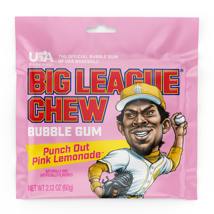 Big League Chew Punch Out Pink Lemonade Gum 12.4oz - 12ct