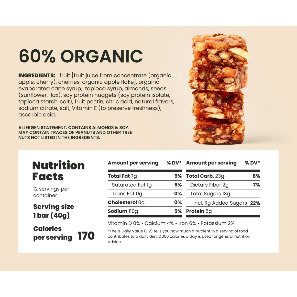 Liberty Orchards Cherry Almond Crunch Carton 1.4oz - 9/12ct