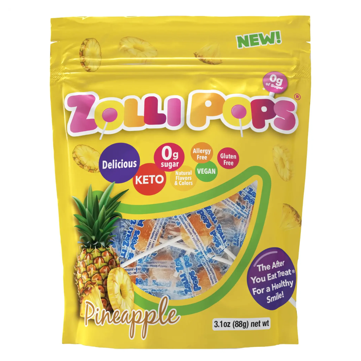 Zollipops Pineapple 3.1oz - 24ct