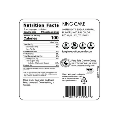 Mardi Gras King Cake Cotton Candy 1.75oz - 36ct