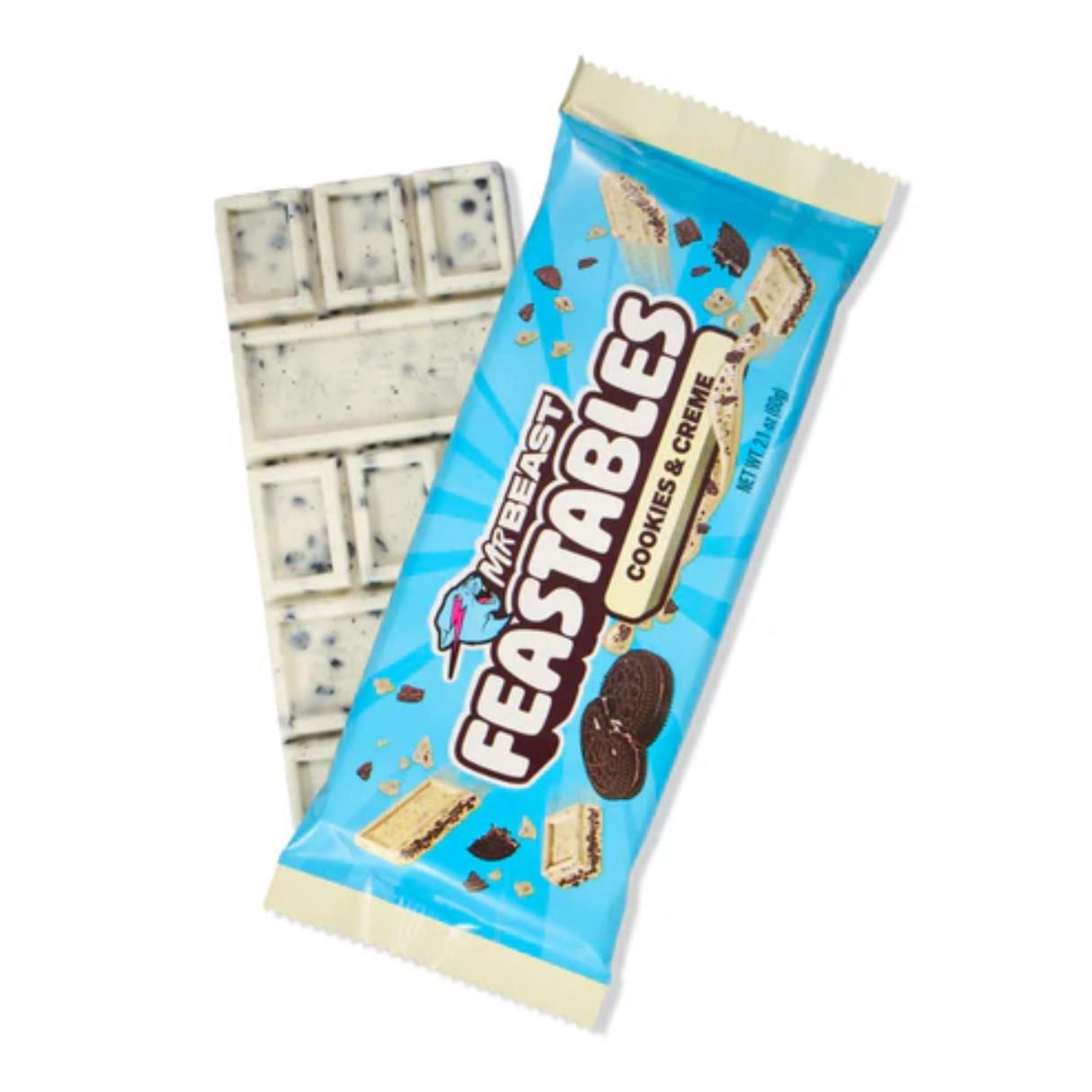 Mr. Beast Feastables King Size Cookies & Creme Bar 2.1oz - 24ct