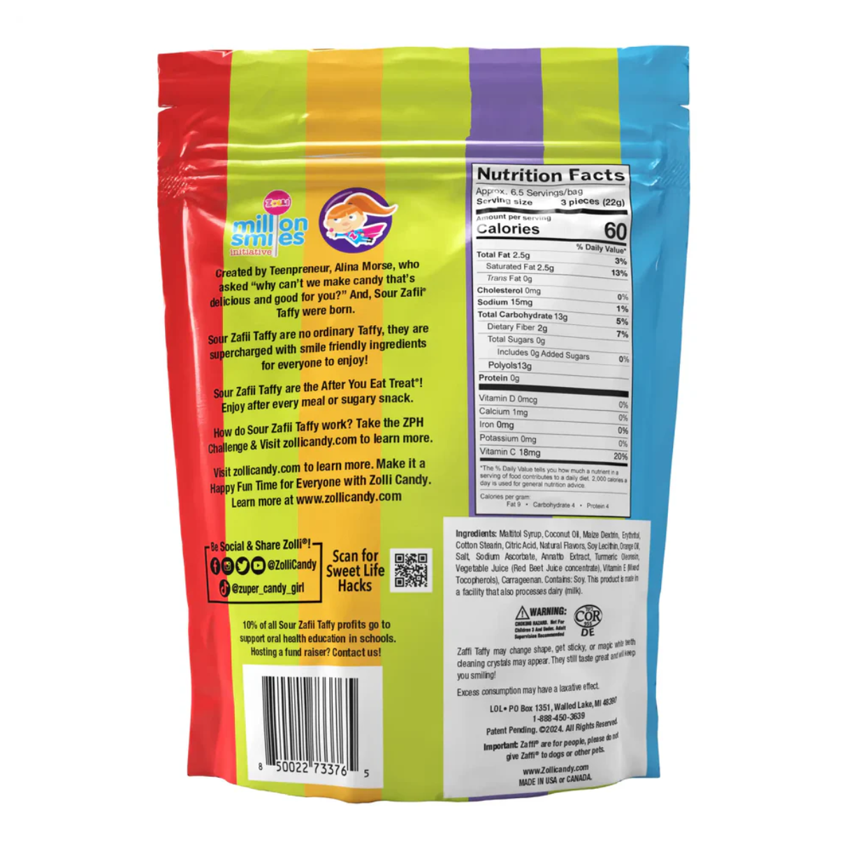 Sour Zaffi Taffy Assorted 5oz - 24ct