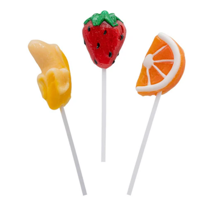Assorted Fruit Shaped Lollipops 12g 24ct 