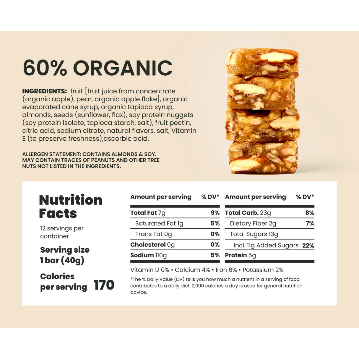 Liberty Orchards Pear Almond Crunch Carton 1.4oz - 9/12ct